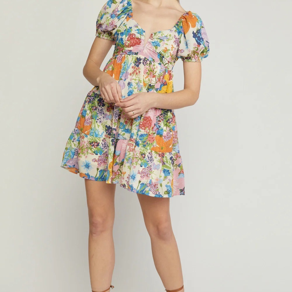 Romantic Floral Multicolor Dress